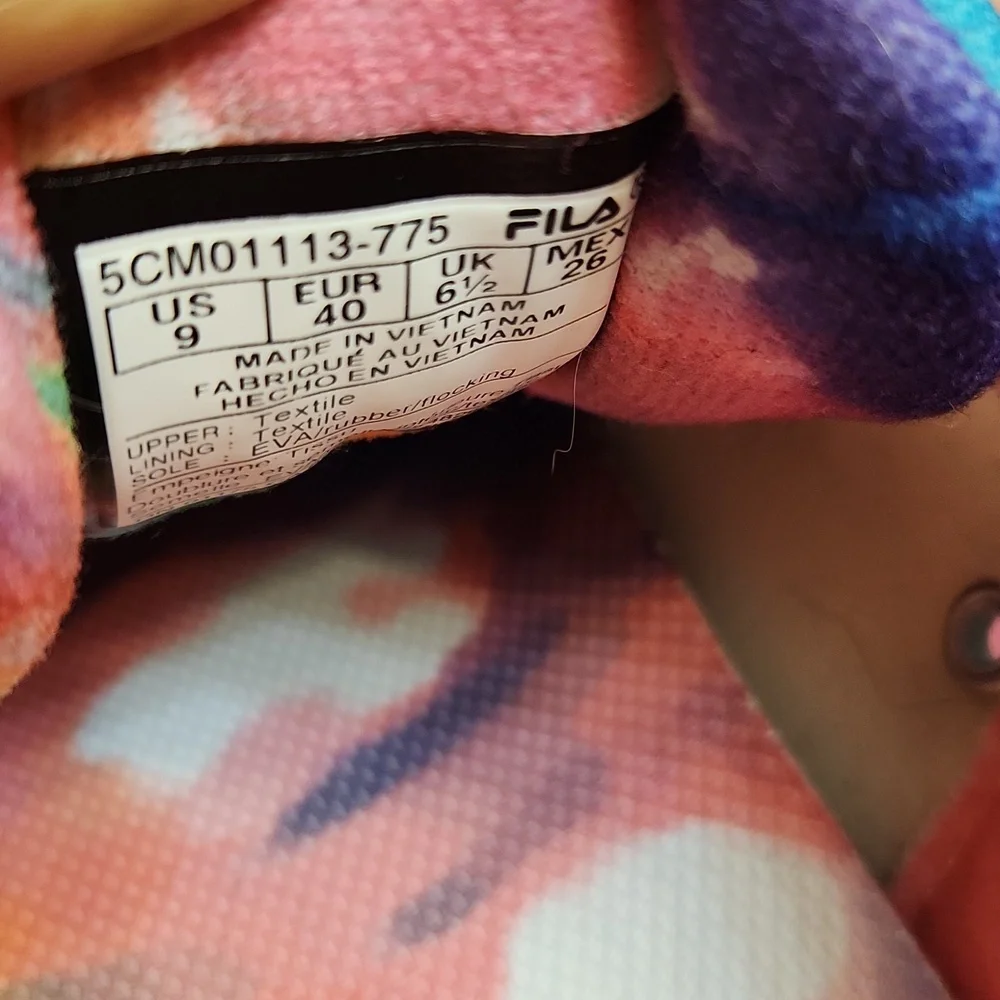 Fila Tie-Dye Panache Sandblast Colorful Rainbow Platform Sneakers (W Size 9)